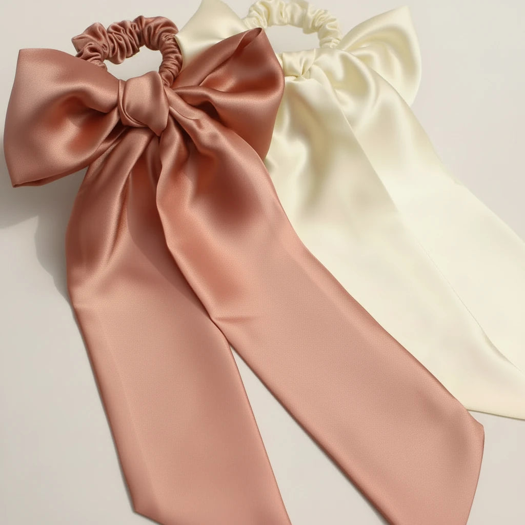 The Softest Hour™ Silk Ribbon & Skinny Scrunchie Set | 19 Momme