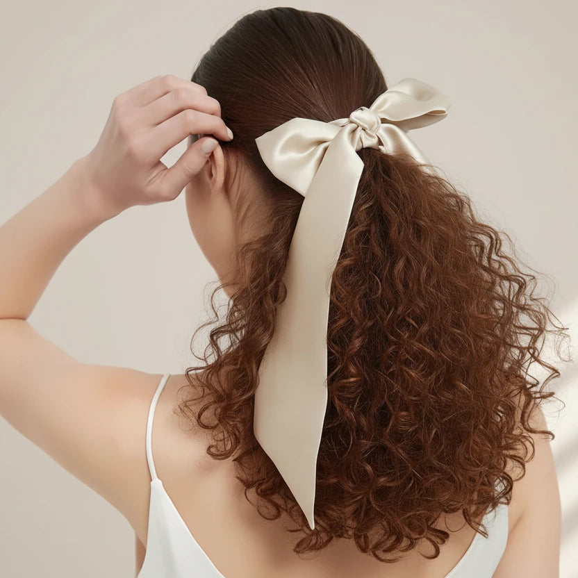 The Softest Hour™ Silk Ribbon & Skinny Scrunchie Set | 19 Momme