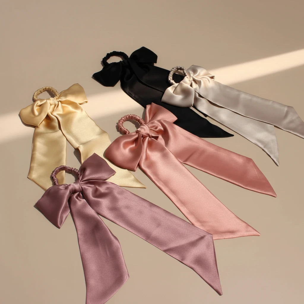 The Softest Hour™ Silk Ribbon & Skinny Scrunchie Set | 19 Momme